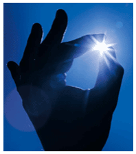Photograph of a hand with the sun behind