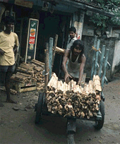 Selling firewood in a local store